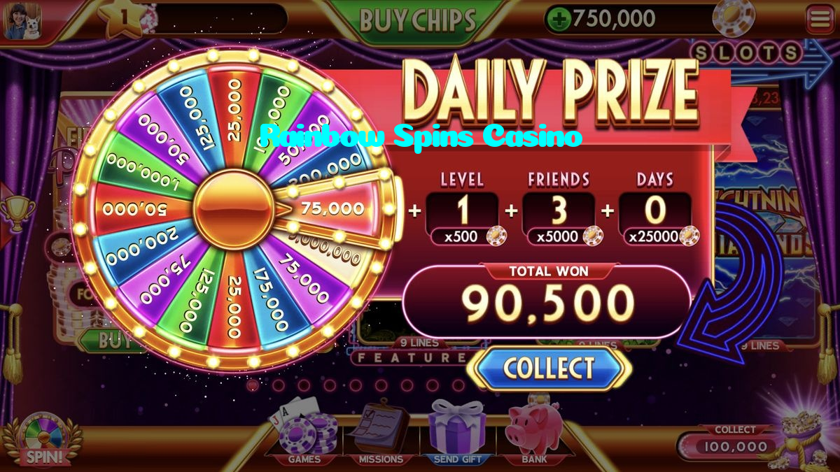 Rainbow Spins Casino casino presented on mobile device in Pakistan with slots and live games